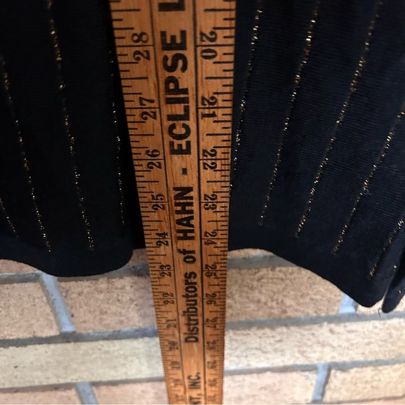 FRAME Striped Metallic Wool-blend Long-sleeve Top Black & Gold Size Small - Picture 7 of 8